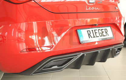 Rieger 00027055 SEAT Leon KL Rear Diffuser - Matte Black – ML Performance