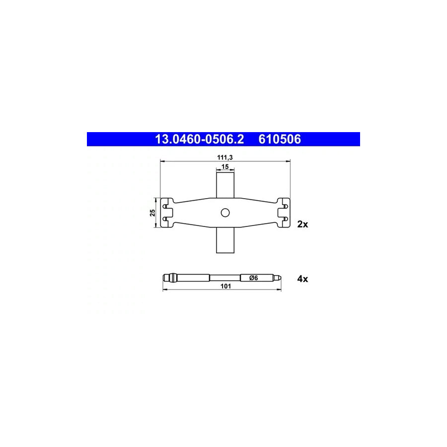ATE 13.0460-0506.2 Accessory Kit, Disc Brake Pads