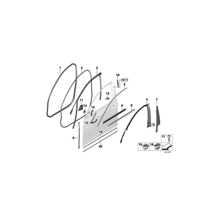 Genuine BMW 51337364352 G12 G11 Strip For Door, Bottom Right (Inc. 750LiX 4.4, 740dX & 740LiX) | ML Performance US Car Parts