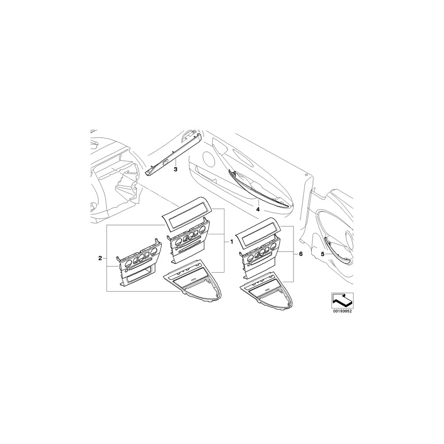 Genuine BMW 51437115483 E63 E64 Decorative Strip Trim Panel, Rear Left BIRKE GRAU (Inc. 630i, 645Ci & 650i) | ML Performance US Car Parts