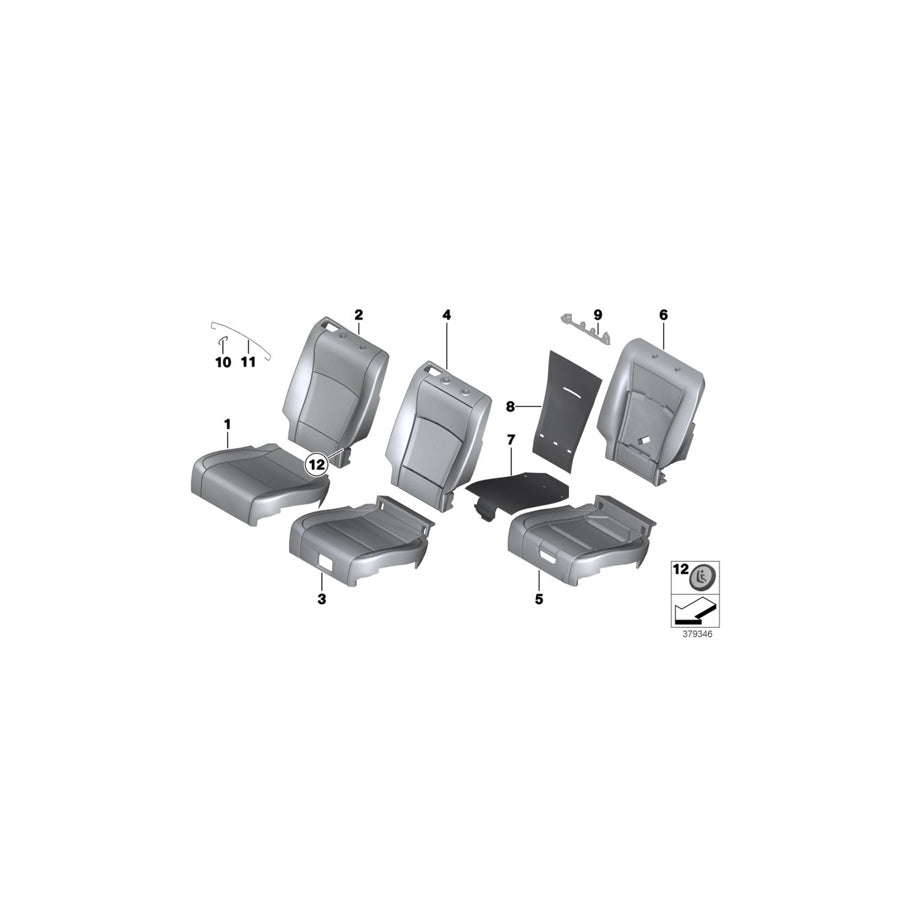 Genuine BMW 52207370678 F07 Leather Cover For Basic Seat Right LCEZ ZIMTBRAUN (Inc. 535d, 550i & 535i) | ML Performance US Car Parts