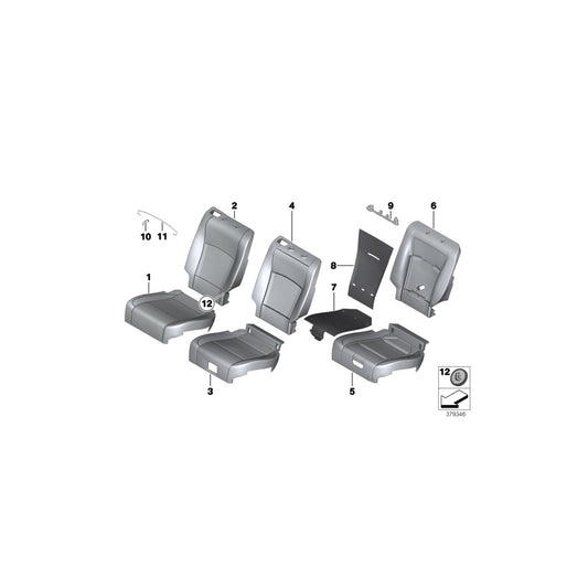 Genuine BMW 52207370678 F07 Leather Cover For Basic Seat Right LCEZ ZIMTBRAUN (Inc. 535d, 550i & 535i) | ML Performance US Car Parts