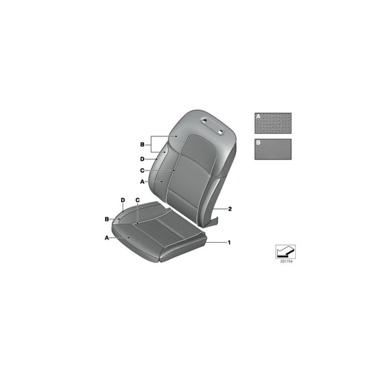 Genuine BMW 52107979606 F01 F07 F11 Cover, Comfort, Backrest, Perf. Leather INDI.KLIMALEDER (Inc. 730d, 750Li & 523i) | ML Performance US Car Parts