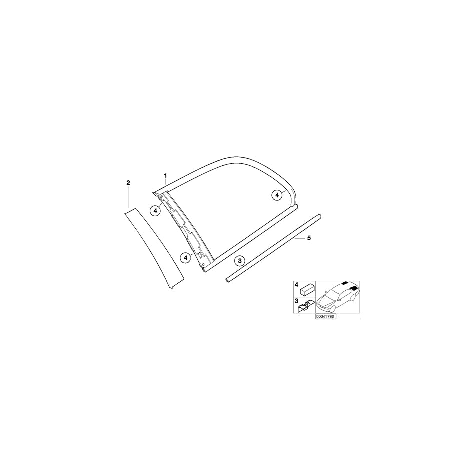 Genuine BMW 51367891410 E46 Cover, Side Window, Column C, Right GLANZSCHWARZ (Inc. 316i, 318i & 325xi) | ML Performance US Car Parts