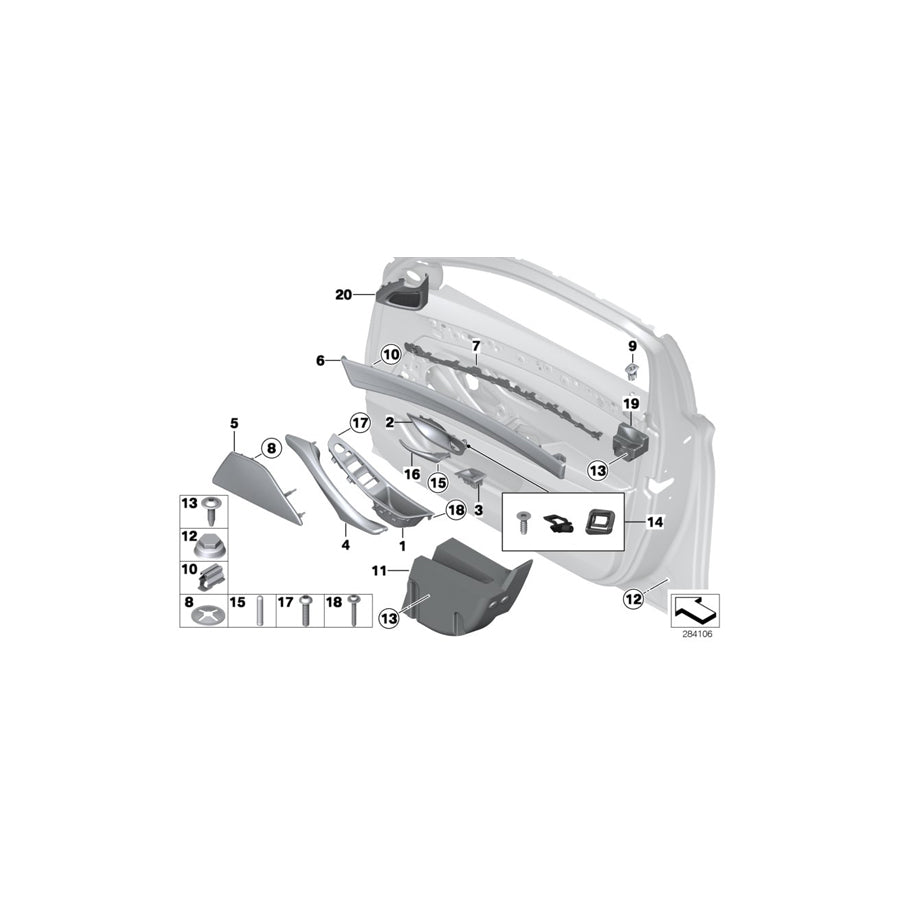 Genuine BMW 51417226339 F10 F11 Cover F Left Loudspeaker EVERESTGRAU (Inc. 535dX, 535d & 535i) | ML Performance US Car Parts