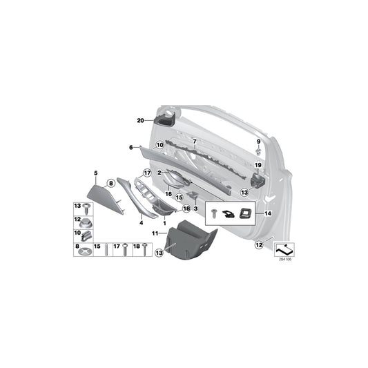 Genuine BMW 51417226339 F10 F11 Cover F Left Loudspeaker EVERESTGRAU (Inc. 535dX, 535d & 535i) | ML Performance US Car Parts