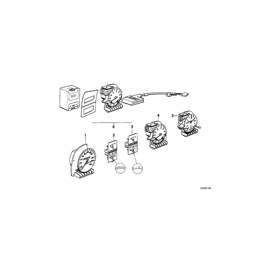 Genuine BMW 62131381571 E28 Revolution Counter W.Fuel Economy Contr. L/100KM (Inc. 525e & 528e) | ML Performance US Car Parts