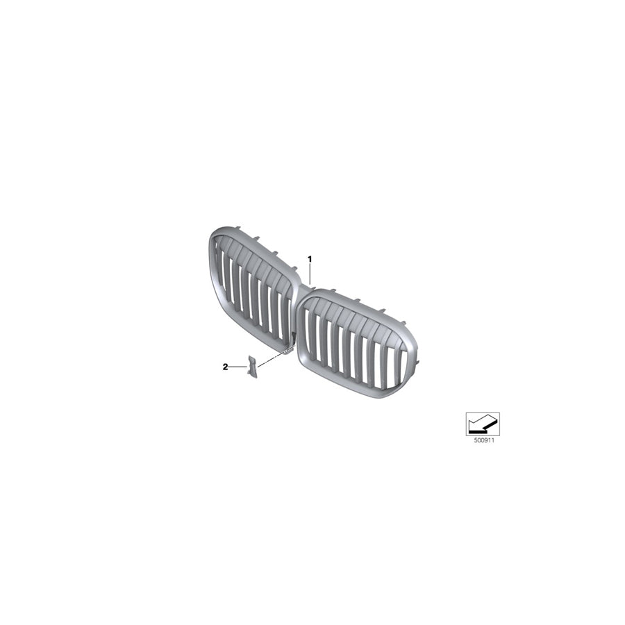 Genuine BMW 51138494818 G12 Grill Front CERIUM GREY (Inc. 740iX, 730LdX & M760iX) | ML Performance US Car Parts