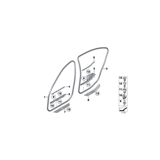 Genuine BMW 51477344559 F01 Cover Molding, Sill, Inner Rear Left SCHWARZ (Inc. ALPINA B7X, 750iX & 730i) | ML Performance US Car Parts