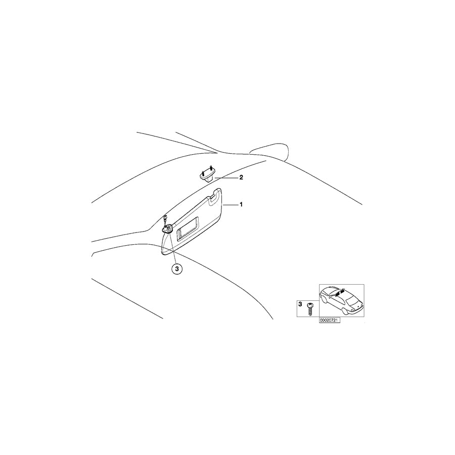 Genuine BMW 51168267901 E46 Sun Visor With Mirror-Covering Left HELLGRAU (Inc. 316ti, 318i & 325xi) | ML Performance US Car Parts