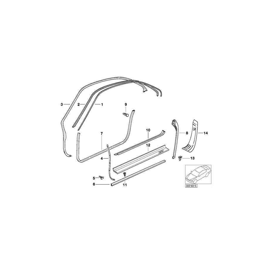 Genuine BMW 51728124217 E31 Edge Protection Left ULTRAMARIN (Inc. 840i, 850Ci & 840Ci) | ML Performance US Car Parts