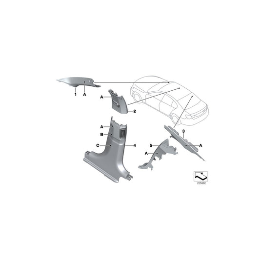 Genuine BMW 51437978332 F02 F01 F04 Trim, C-Pillar, Leather, Lower Right INDIVIDUAL (Inc. 760i, 750LiX 4.4 & ALPINA B7X) | ML Performance US Car Parts