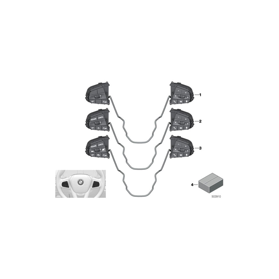 Genuine BMW 61319461211 G20 G21 G29 Switch, Multifunct. Steering Wheel (Inc. 118d, 220d & 320dX) | ML Performance US