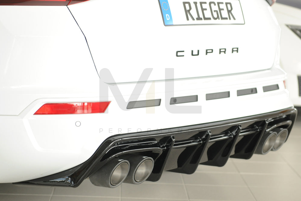 Rieger 00088228 SEAT 5FP Ateca Cupra Rear Diffuser - Glossy Black – ML ...