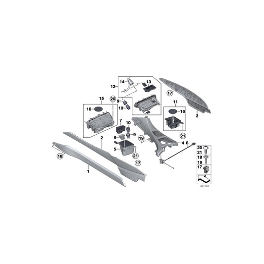 Genuine BMW 51169278760 F13 F06 F12 Decorative Trim Detailing In Leather SCHWARZ (Inc. 650iX, 640dX & 640i) | ML Performance US Car Parts