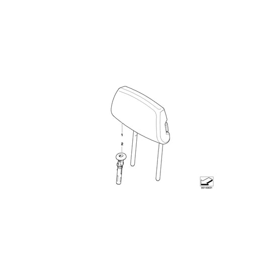 Genuine BMW 52207160671 E90 E91 Head Rest Cloth BLAU (Inc. 316i, 330xi & 320d) | ML Performance US Car Parts