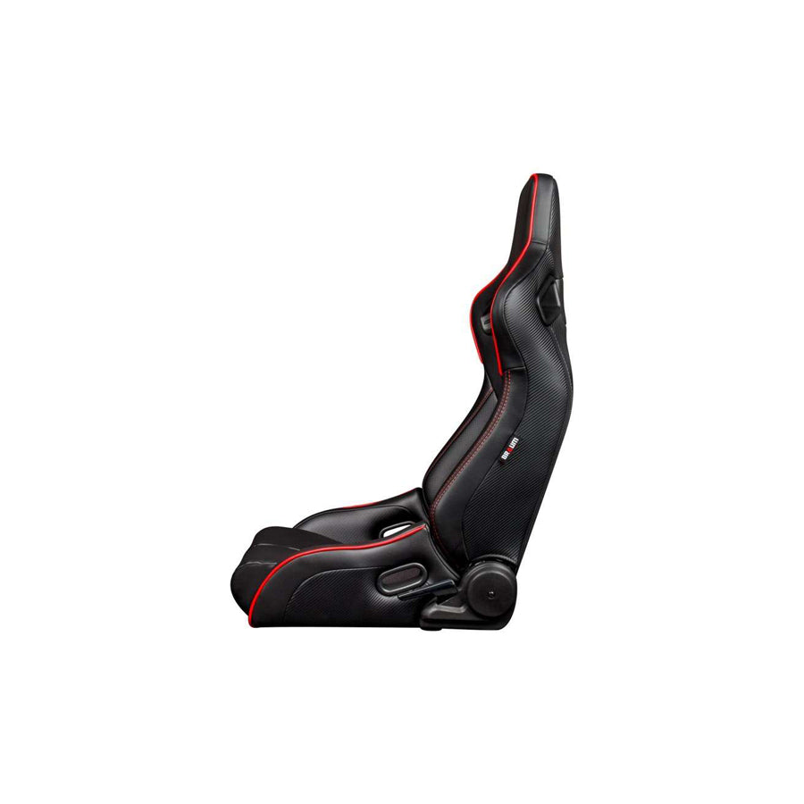 BRAUM Elite-R Series Racing Seats ( Black Leatherette - Red Piping ) – Pair