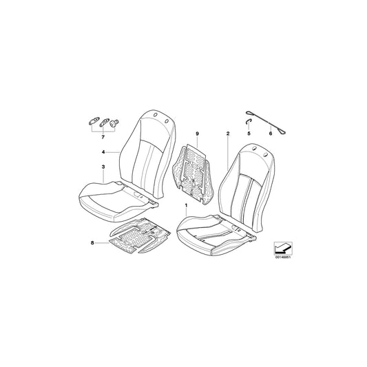 Genuine BMW 52107126362 E85 Seat Cover Cloth Right ANTHRAZIT (Inc. Z4 3.0si, Z4 2.5si & Z4 3.0i) | ML Performance US Car Parts