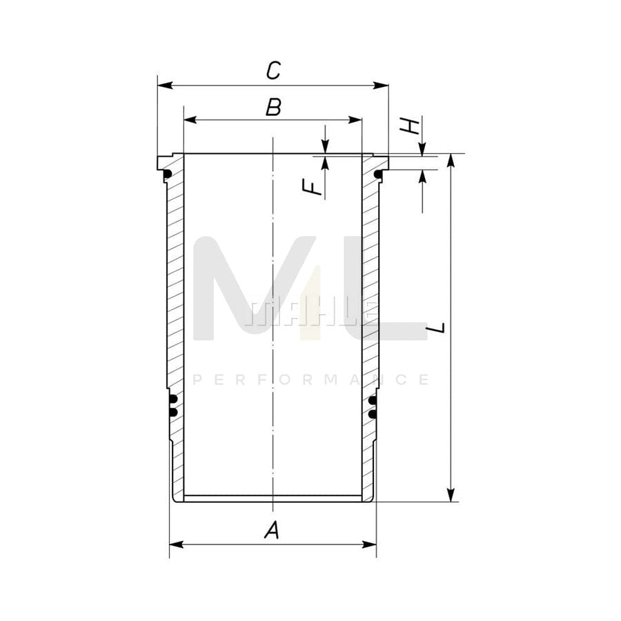 MAHLE ORIGINAL 439 LW 00100 001 Cylinder Sleeve 122,0mm | ML Performance Car Parts