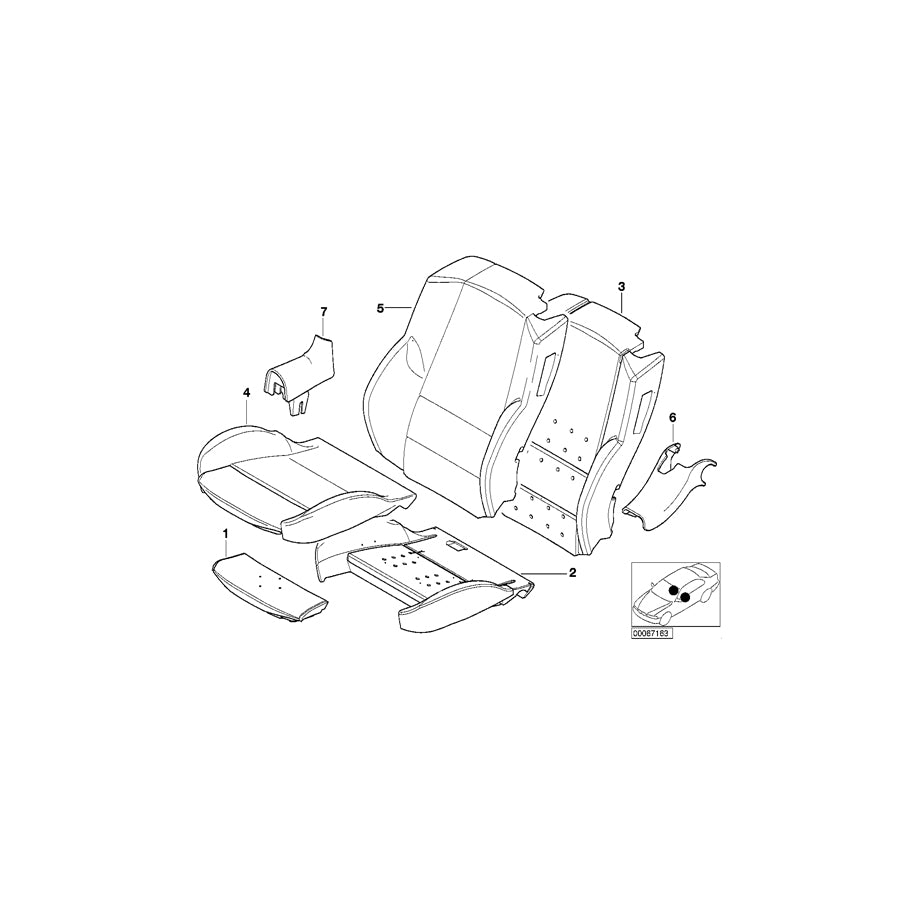 Genuine BMW 52107056719 E46 Cover Backrest Leather Left NATURBRAUN (Inc. 320Ci, 318Ci & 320Cd) | ML Performance US Car Parts