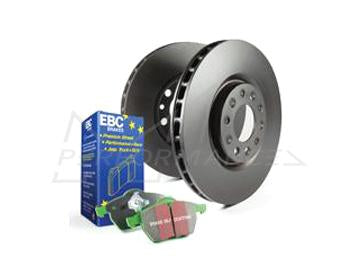 EBC BMW E60 E61 Greenstuff 2000 Series Sport Brakes Pad And Premium OE Replacement Plain Disc Kit To Fit Front - ATE Caliper (520i, 523i & 525i) | ML Performance US