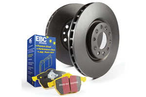 EBC BMW E81 E87 E90 E91 Yellowstuff 4000 Series Rear Sport Brake Pads & Premium OE Replacement Plain Discs Kit - ATE Caliper (Inc. 120i, 118i, 320i & 318i) | ML Performance US