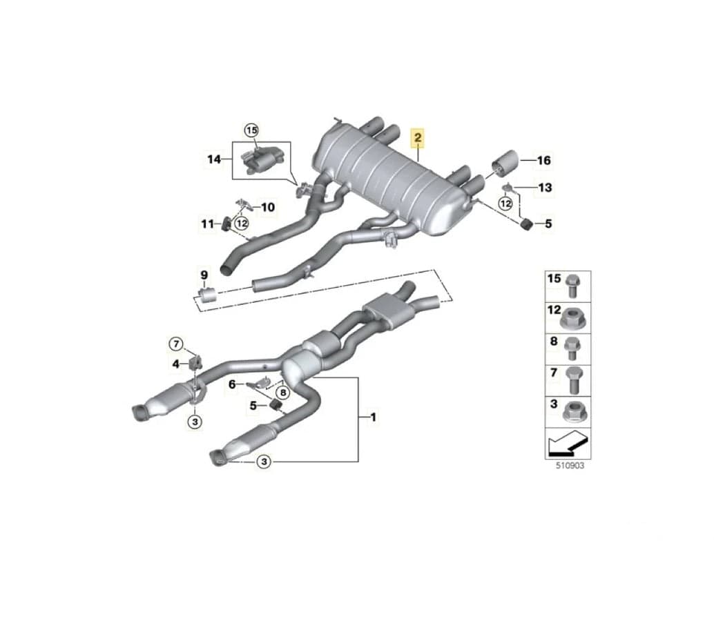 Genuine BMW 18309505068 G82 M4 CSL Rear Muffler Exhaust ML Performance US Car Parts