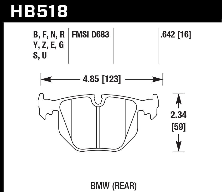 Hawk Performance HB518G.642 DTC-60 Brake Pads Rear