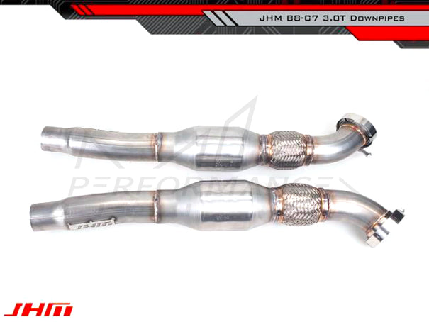 JHM Audi B8 B8.5 C7 3.0T High-Flow Cat Downpipes (Inc. S4, A6, Q5 & SQ5) - ML Performance UK