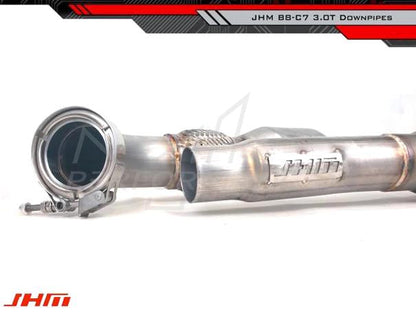 JHM Audi B8 B8.5 C7 3.0T High-Flow Cat Downpipes with Integrated Baffle System (Inc. S4, A6, Q5 & SQ5) - ML Performance UK