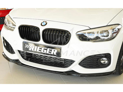 Rieger BMW 1 Series F20 F21 LCI Black Front Splitter (inc. M135i & M140i) - ML Performance UK