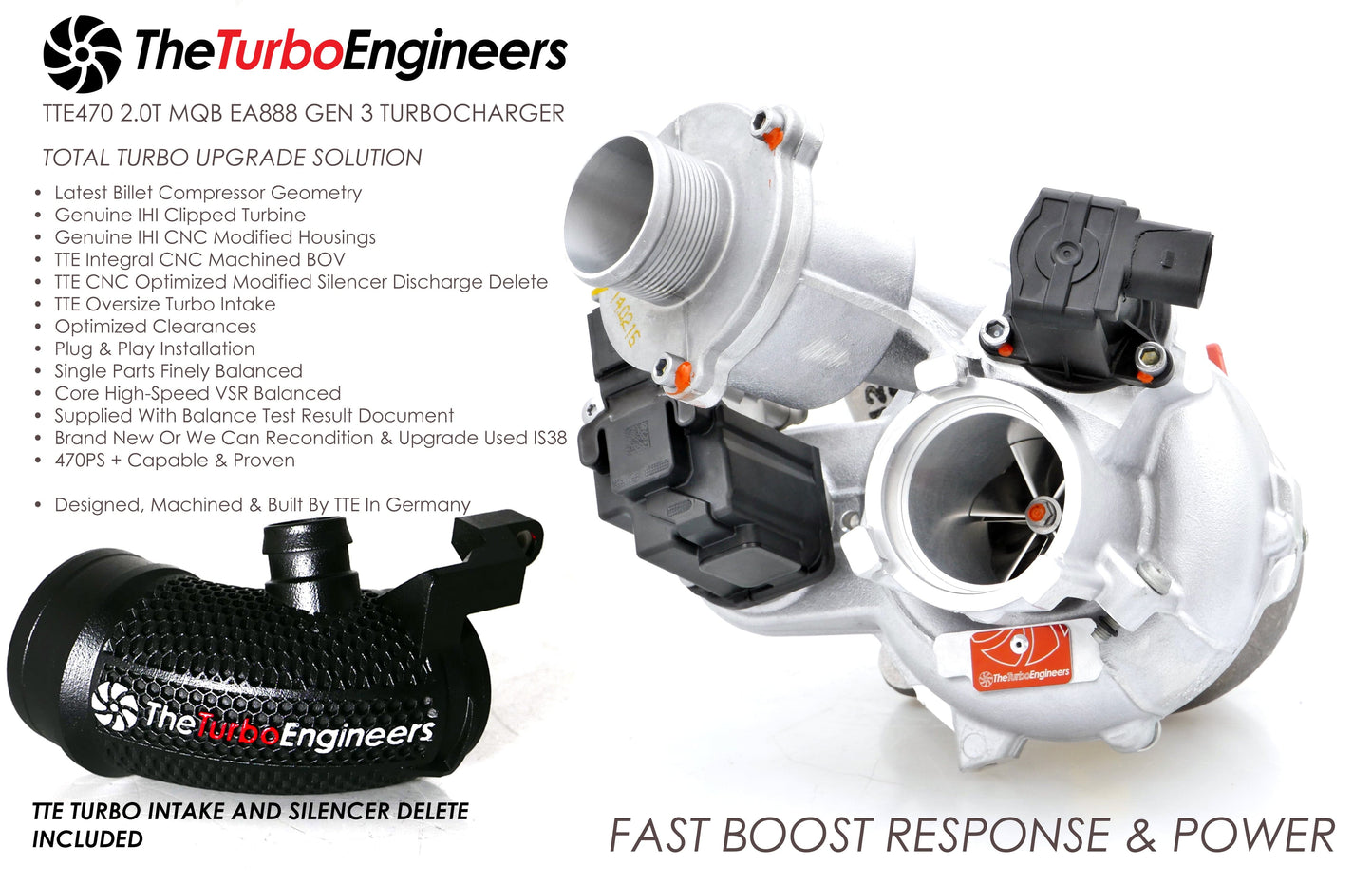 TTE Audi/VAG 2.0 TSI 8V Turbocharger Upgrade TTE470 (S3 & Golf) - ML Performance US