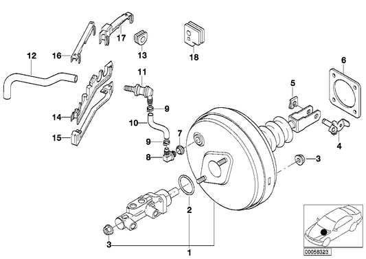 Genuine BMW 34331165541 E52 E39 E38 Brake Servo Unit LSC-145 (Inc. 730d, L7 & 740d)