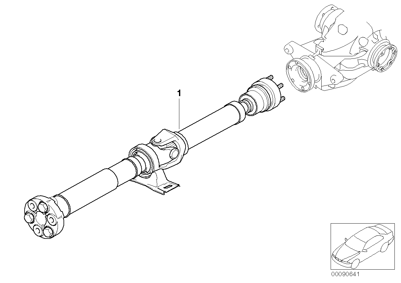 Genuine BMW 26112283611 E63 E64 Manual Drive Shaft Transmission L=1441mm (Inc. M6) | ML Performance US US Car Parts