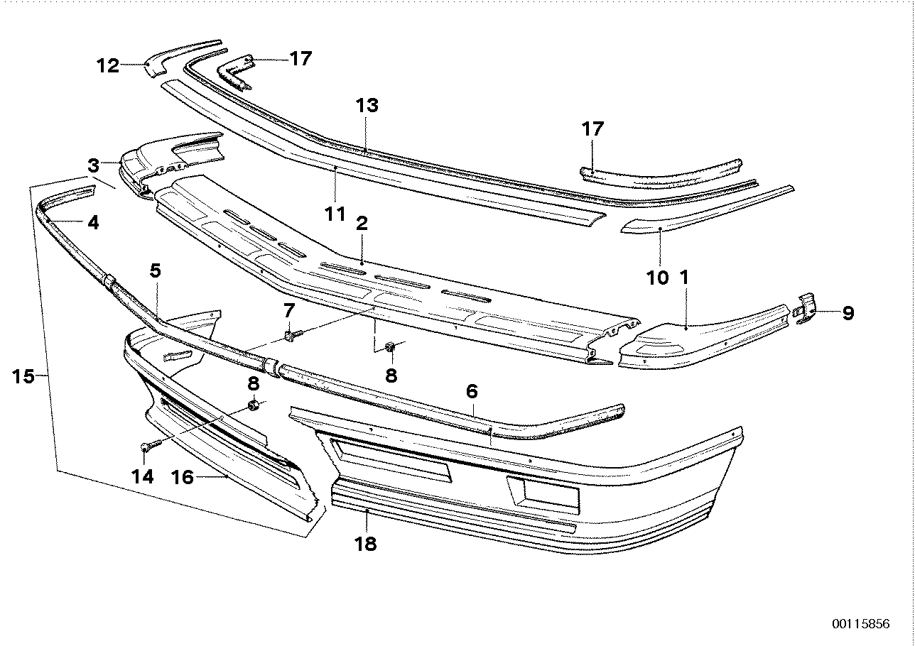 Genuine BMW 51111867627 E24 Bumper, Front Left (Inc. 635CSi) | ML Performance US US Car Parts