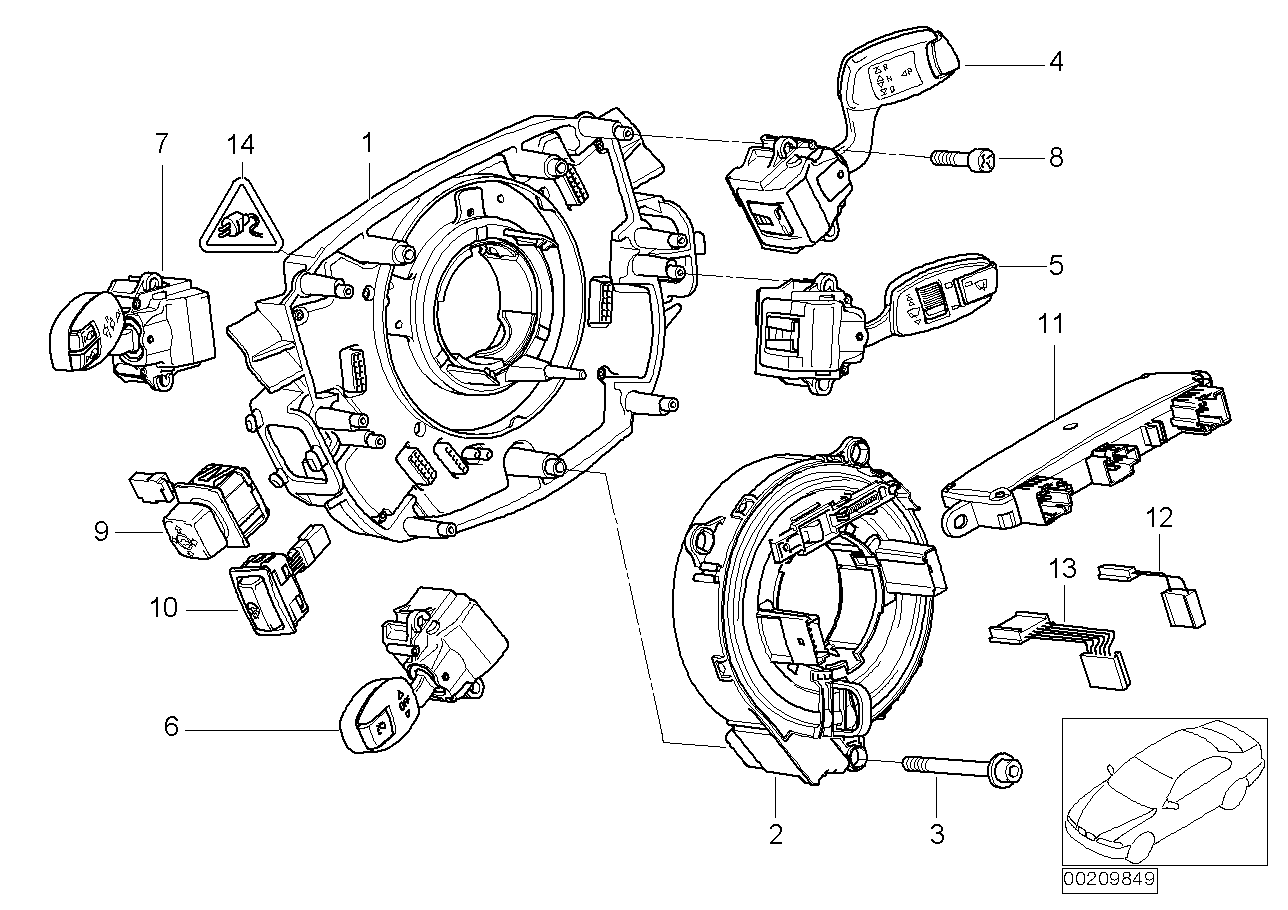 Genuine BMW 61316939745 E66 E65 E67 Control Unit, Steering Wheel Electronics (Inc. 745LiS, 735Li & 740Li) | ML Performance US US Car Parts