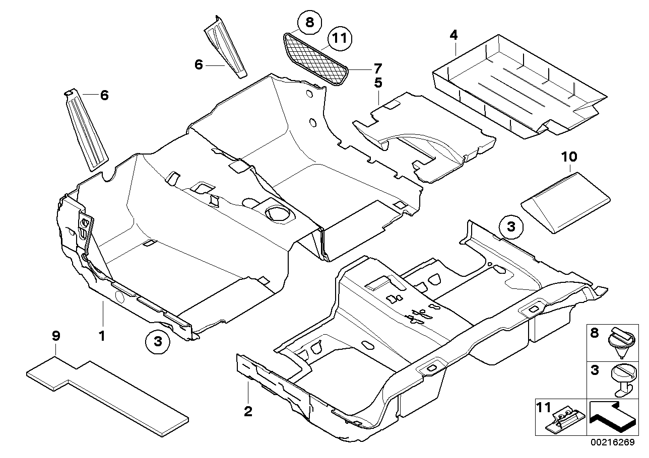Genuine BMW 51477897526 E60 E61 Foam Insert, Right (Inc. 520d, M5 & 530i) | ML Performance US US Car Parts