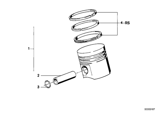 Genuine BMW 11251310780 E30 E24 E28 Repair Kit Piston Rings 93,355mm("0") (Inc. 320is, M5 & M6)