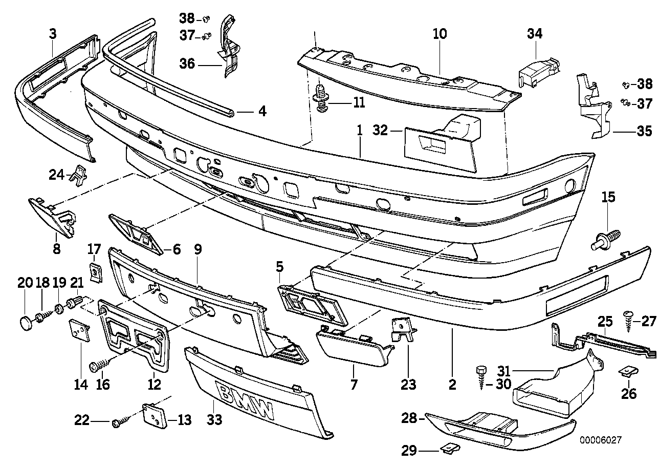 Genuine BMW 51111934336 E34 Rubber Strip Right (Inc. M5 3.6, 525i & 535i)