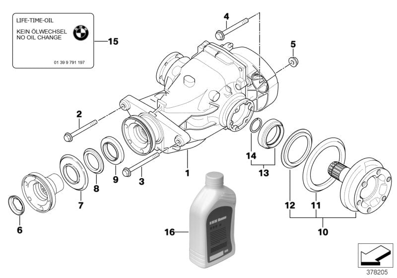 Genuine BMW 33107539902 E60 Exch. Final Drive I=3,38 (Inc. 545i, 540i & 550i) | ML Performance US US Car Parts