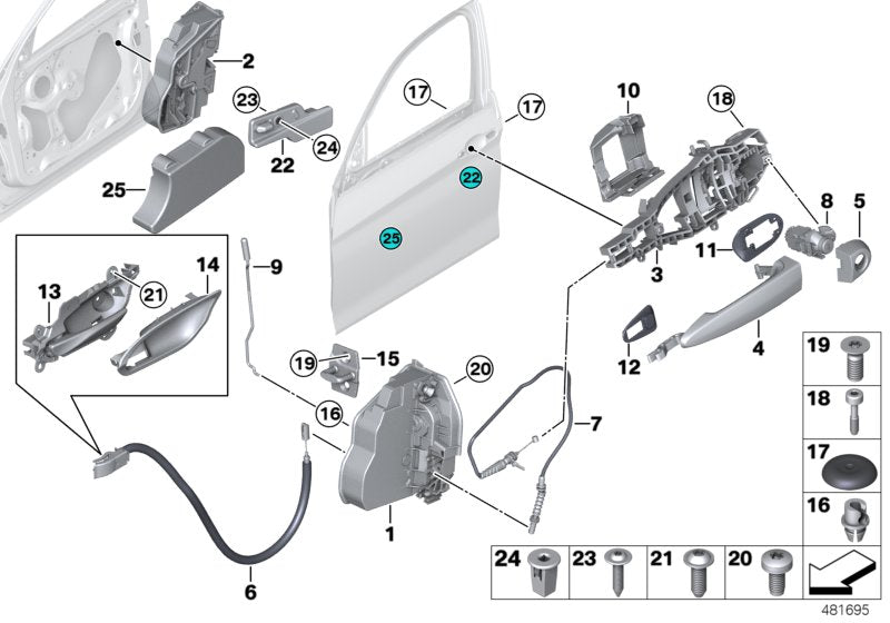 Genuine BMW 51217229462 System Latch, Right (Inc. 225d, 328i & X1 20iX) | ML Performance US US Car Parts