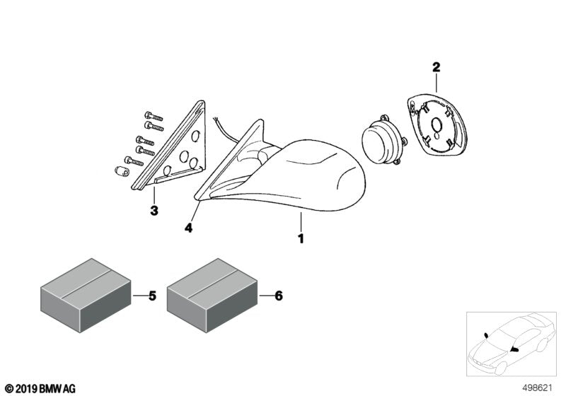 Genuine BMW 51162483063 Exterior Mirror Left E36+E46 DTC (Inc. E36 318iS) | ML Performance US US Car Parts