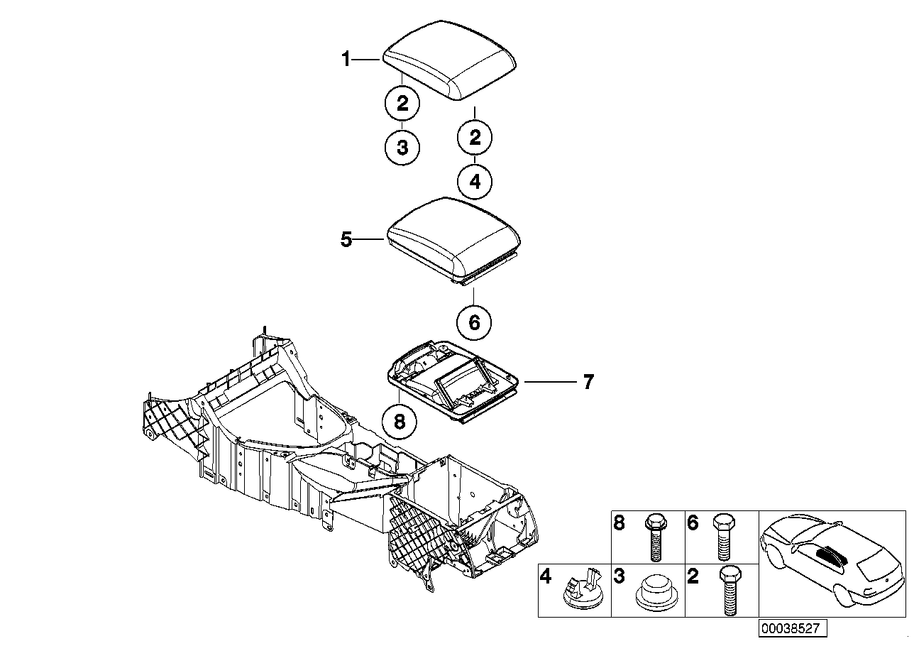 Genuine BMW 51168263733 E53 Instrument Panel, Armrest (Inc. X5) | ML Performance US US Car Parts