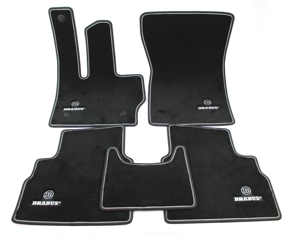 Genuine Brabus 464-871-00N Mercedes-Benz Black Velour Floor Mats (Inc. G63 AMG, G550 & G500)