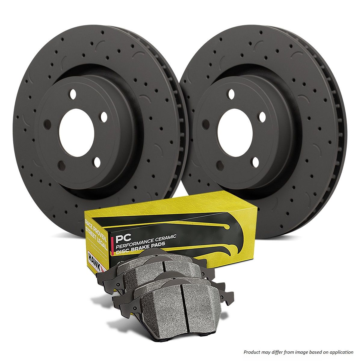 Hawk Performance HKC4326.299Z Brake Kit - PC Pads & Talon Slotted & Drilled Discs Front