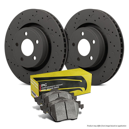 Hawk Performance HKC4326.299Z Brake Kit - PC Pads & Talon Slotted & Drilled Discs Front